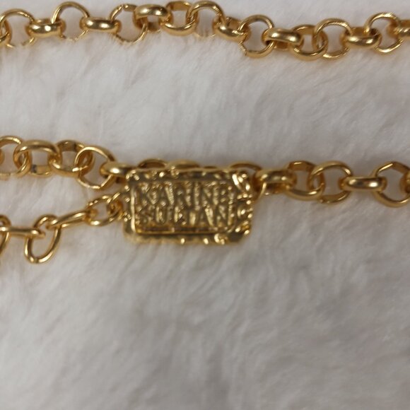 Karine Sultan 32 Inch Gold Necklace with 3 1/4" X 3 " Abstract Gold Pendent - Picture 9 of 10